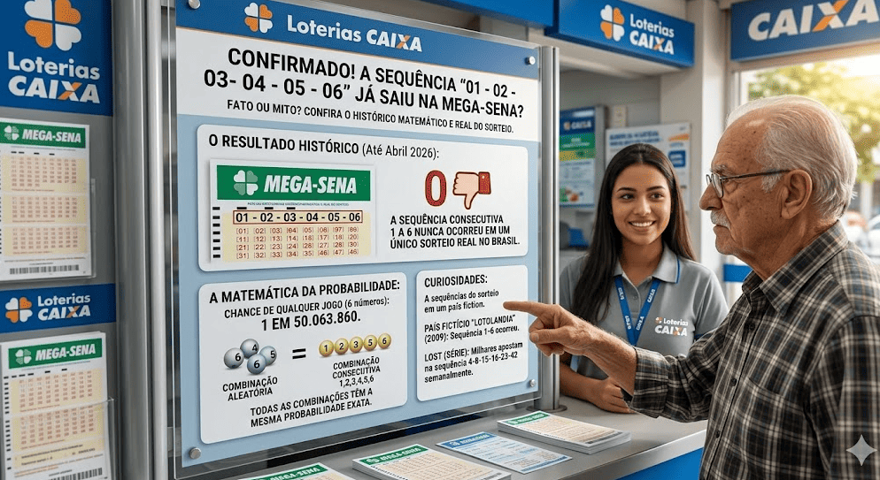 Mega-Sena já saiu 1, 2, 3, 4, 5, 6