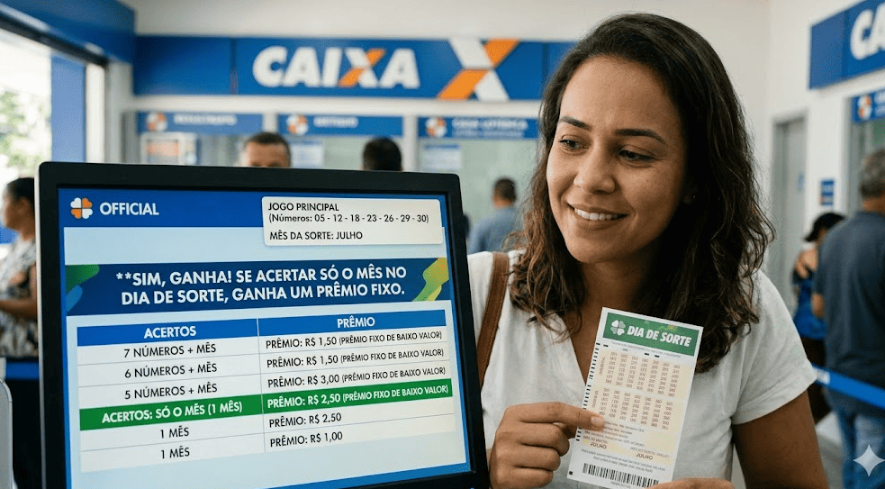 Se acertar só o Mês no Dia de Sorte ganha