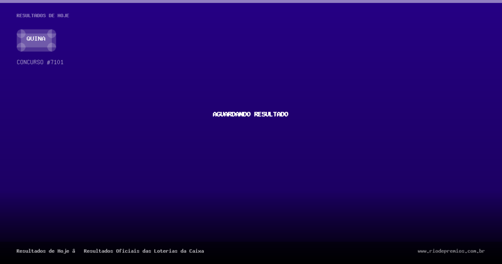 Resultado Quina Concurso 7101 (25/08/2026) — Números Sorteados e Premiação Oficial 1 Resultado Quina Concurso 7101 (25/08/2026) — Números Sorteados e Premiação Oficial